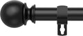 Black Curtain Rods for Windows 28 to 48 Inch, 5/8 Inch Diameter Stainless Steel by Poskena