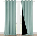 NICETOWN Aqua Blue 100% Blackout Curtain Set, Thermal Insulated & Energy by NICETOWN