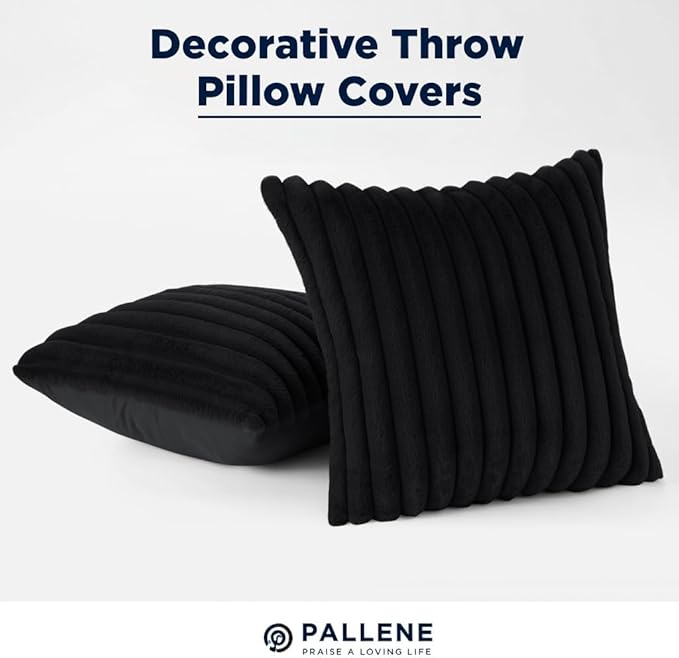 Pallene Faux Fur Plush Throw Pillow Covers 18x18 Set of 2, Luxury Soft Fluffy - Image 5