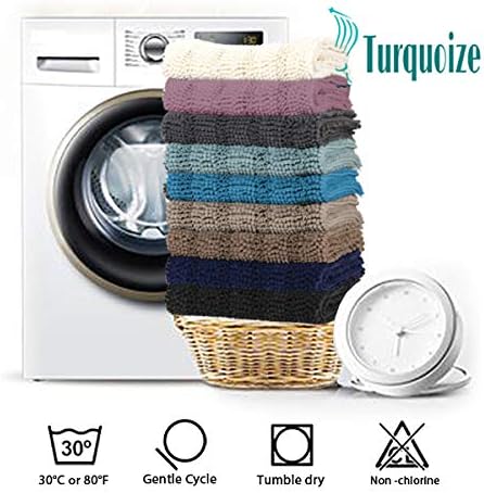 Turquoize Non-Slip Soft Chenille Bath Mat High Water Absorbent - Image 7