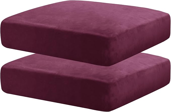 MAXIJIN Velvet Stretch Cushion Covers Couch Cushion Slipcovers Loveseat Sofa by MAXIJIN