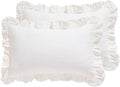 patdrea Shabby Chic White Decorative Throw Pillow Covers 12"x20" Set of 2 by patdrea