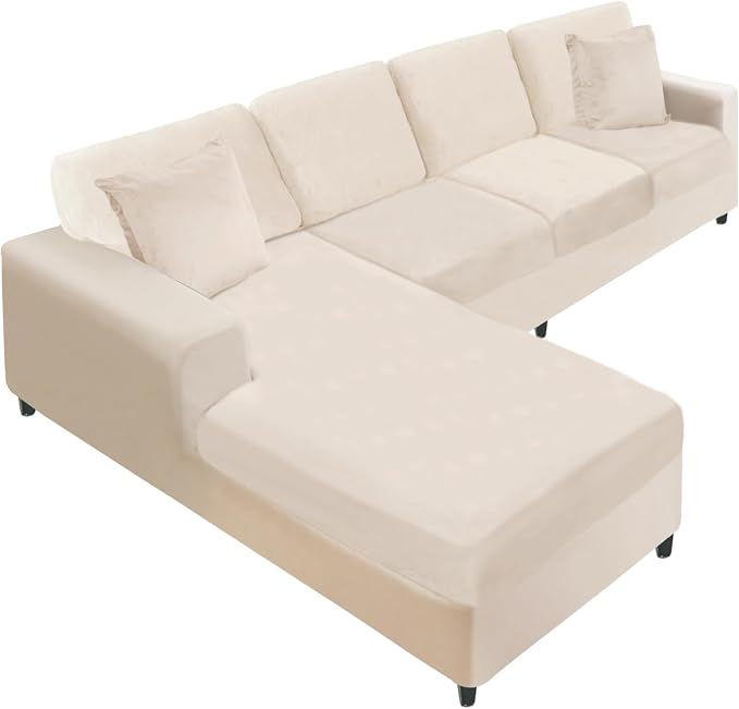 NAISI Sectional Couch Covers 8 Pieces Velvet Couch Cushion Covers L Shape Soft by NAISI