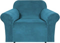 H.VERSAILTEX Stretch Velvet Armchair Cover Couch Covers 1 Cushion Chair by HVERSAILTEX
