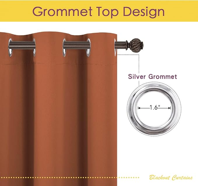 NICETOWN Valances for Windows, Elegant Room Darkening Grommet Half Window - Image 2