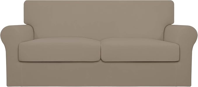 Easy-Going Oversized 3 Pieces Stretch Fleece Soft Loveseat Couch Cover by Easy-Going