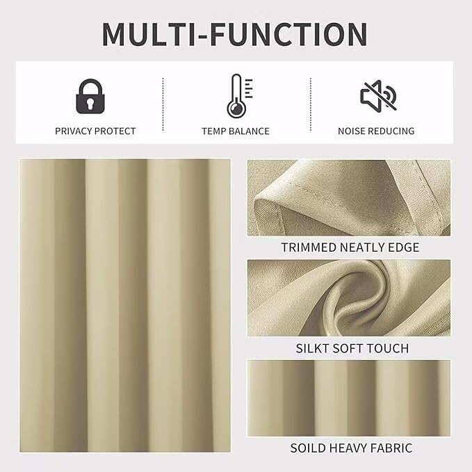 Joydeco Blackout Curtains for Bedroom 96 inch Long 2 Panels, Thermal Insulated - Image 4