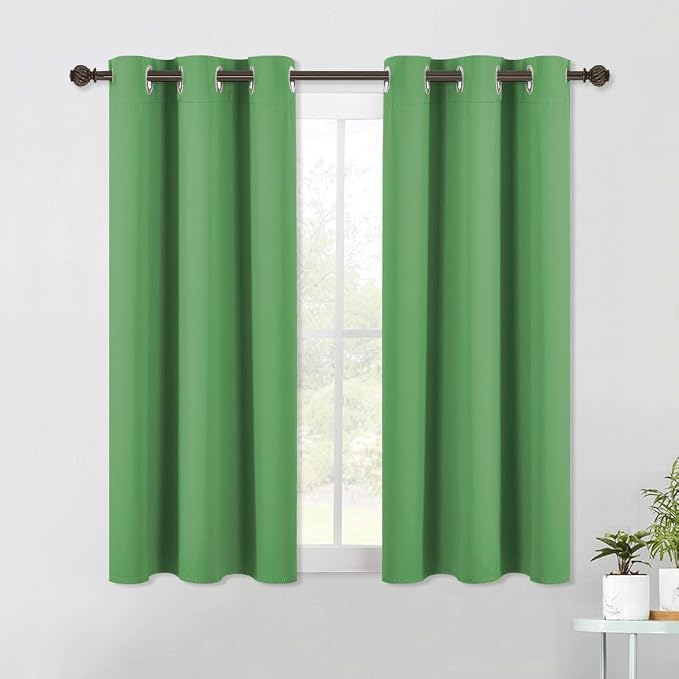 NICETOWN Forest Green Kitchen Blackout Short Curtain Panels by NICETOWN