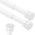 No Drill Tension Curtain Rods 28 to 48 Inch White Small Curtain Rod Adjustable by HAOYUNTE