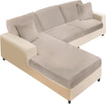 NAISI Sectional Couch Covers 6 Pieces Velvet Couch Cushion Covers L Shape Soft by NAISI