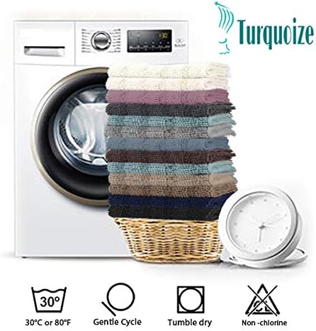 Turquoize Chenille Extra Long Shaggy Kitchen Rugs and Mats Non Slip Absorbent - Image 7