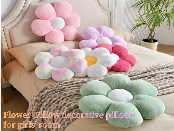Daisy Decorative Plush Pillow, 15.7In Cute Flower Shaped Throw Pillow - Image 4