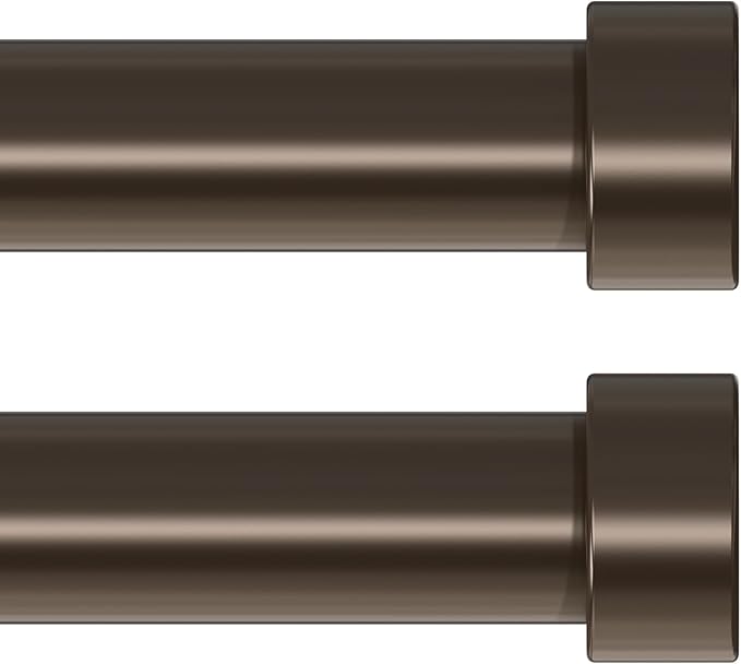 VOIIY 2 Pack Curtain Rods for Windows 28 to 48 Inch, Bronze 1'' Diameter by VOIIYCurtainRods