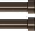 VOIIY 2 Pack Curtain Rods for Windows 28 to 48 Inch, Bronze 1'' Diameter by VOIIYCurtainRods