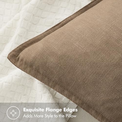 MIULEE Neutral Navy Linen Pillow Covers Pack of 4 Decorative Natural Throw - Image 3