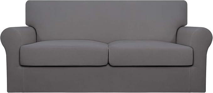 Easy-Going Oversized 3 Pieces Stretch Fleece Soft Loveseat Couch Cover by Easy-Going
