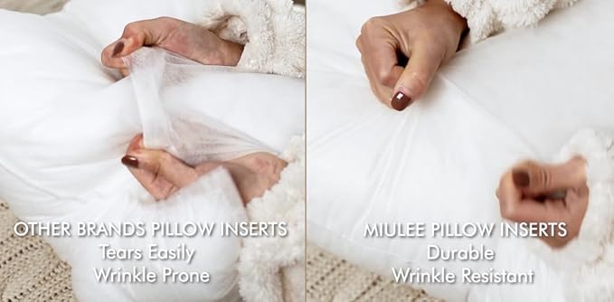 MIULEE 14x22 Pillow Inserts Set of 2, Rectangle Decorative Throw Pillow Premium - Image 6