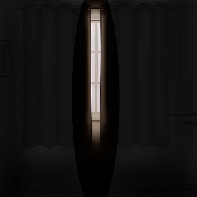 LEMOMO Chocolate Brown Blackout Curtains 52 x 63 Inch Length/Set of 2 Curtain - Image 3