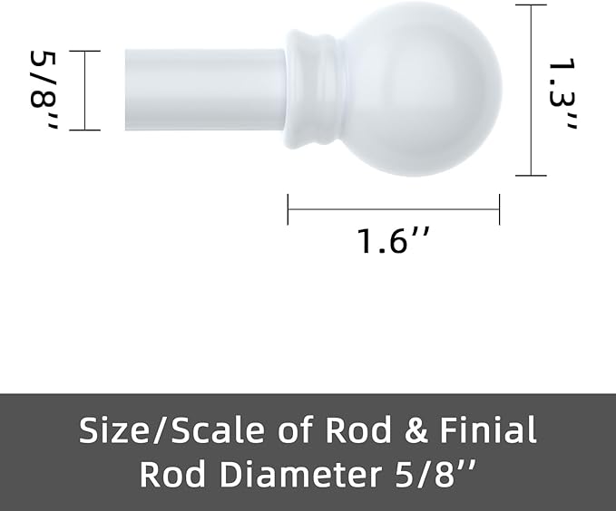GXOACKJ Curtain Rods for windows 28-78 inch, 5/8 inch Decorative White Splicing - Image 5