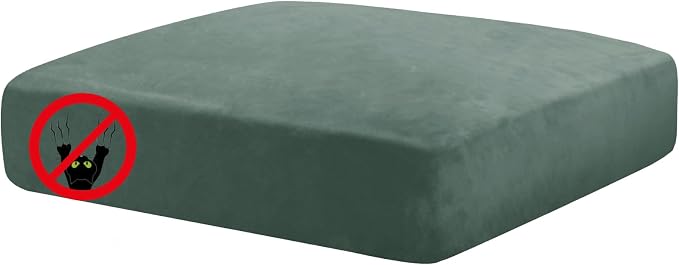 MAXIJIN Velvet Stretch Cushion Cover Fitted Couch Cushion Slipcovers 1 Pack Arm by MAXIJIN