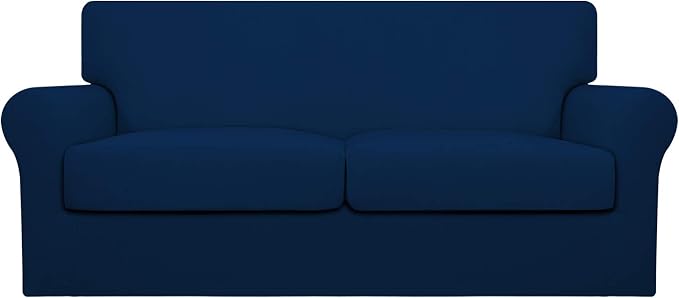 Easy-Going Oversized 3 Pieces Stretch Fleece Soft Loveseat Couch Cover by Easy-Going