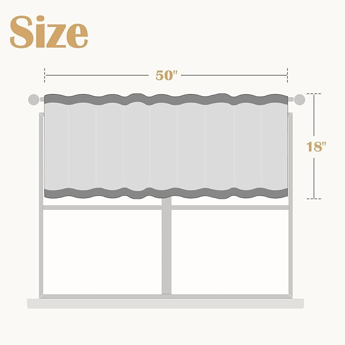 jinchan Linen Valance Curtain Farmhouse Floral Printed Small Window Curtain - Image 6
