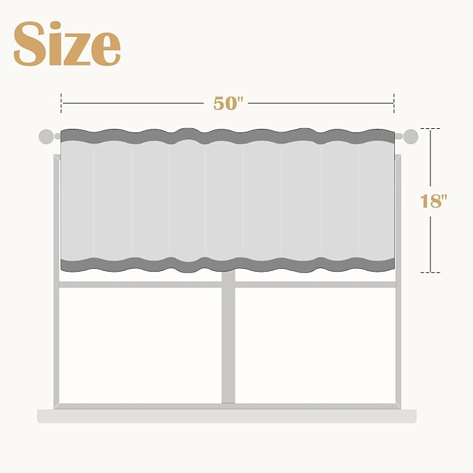 jinchan Linen Valance Curtain Farmhouse Black Floral Small Window Curtain - Image 3