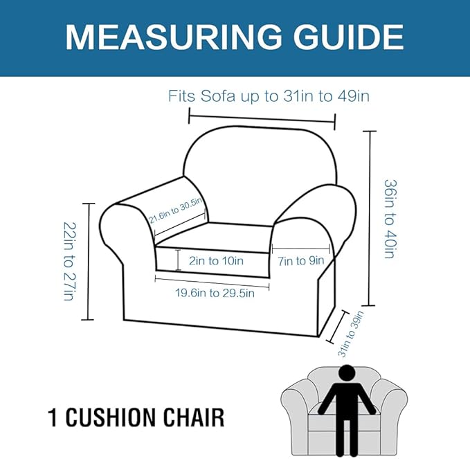 H.VERSAILTEX Rich Velvet Stretch 2 Piece Chair Cover Chair Slipcover Sofa Cover - Image 2