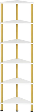 HOOBRO Corner Shelf Stand, Industrial 6-Tier Wall Corner Bookshelf by HOOBRO