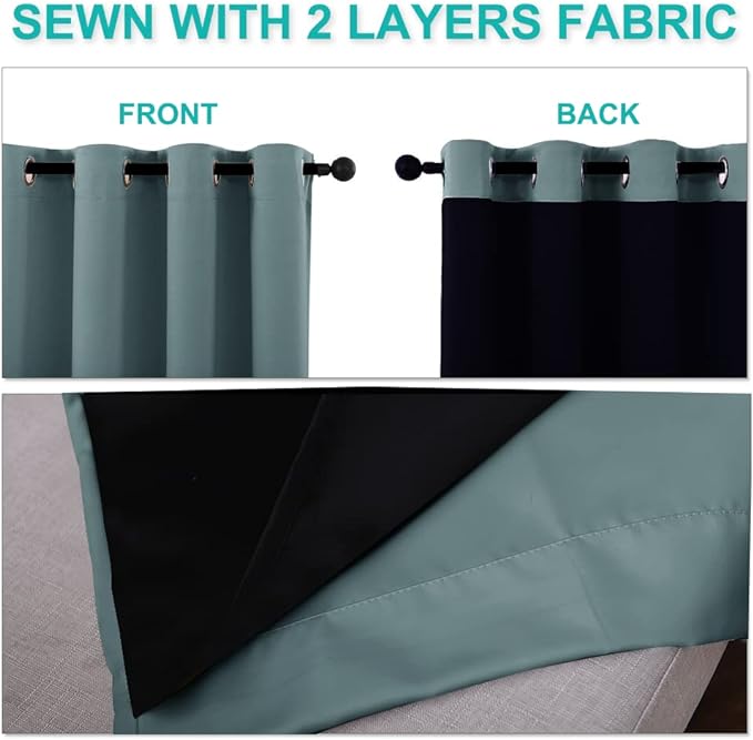NICETOWN 100% Blackout Window Curtain Panels, Cold and Full Light Blocking - Image 4