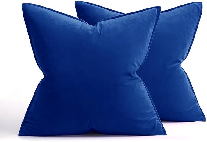 MIULEE Royal Blue Velvet Throw Pillow Covers 18x18 Soft Decorative Solid Square - Image 6