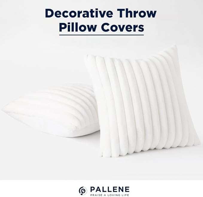 Pallene Faux Fur Plush Throw Pillow Covers 20x20 Set of 2, Luxury Soft Fluffy - Image 5