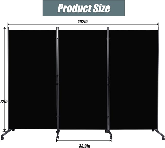 Room Divider Portable Partition Room Dividers and Folding Privacy Screens - Image 5