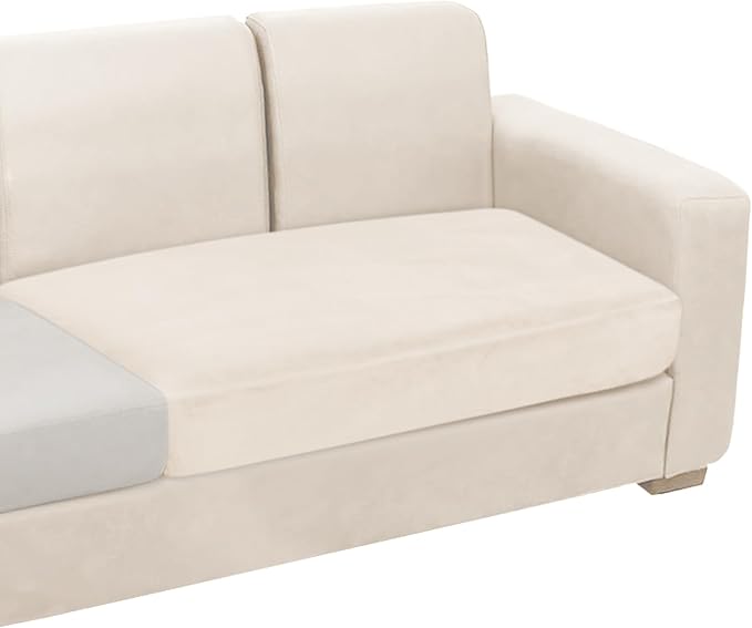 NAISI Couch Cushion Covers 1 Piece Velvet Stretch Loveseat Cover or 2 Seat Sofa by NAISI