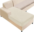NAISI Sectional Couch Cover 1 Piece Velvet Separate Chaise Lounge Cover Soft by NAISI