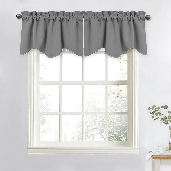 NICETOWN Silver Grey Valances for Windows by NICETOWN