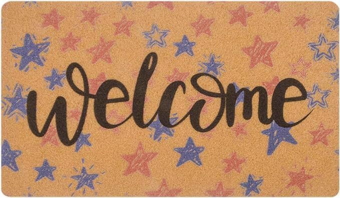 FGSS Patriotic 4th July Welcome-Doormat Outdoor-Entrance by FGSS