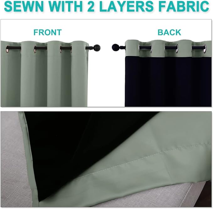 NICETOWN 100% Blackout Window Curtain Panels, Cold and Full Light Blocking - Image 4