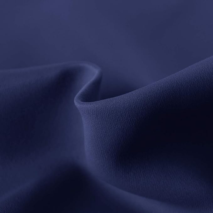 Hiasan Navy Blue Valance Curtains Blackout Thermal Insulated Rod Pocket Window - Image 3