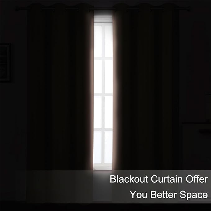 LEMOMO Blush Thermal Blackout Curtains/42 x 84 Inch/Set of 2 Panels Room - Image 3