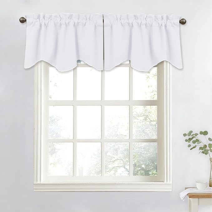 NICETOWN Pure White Curtain Valance by NICETOWN