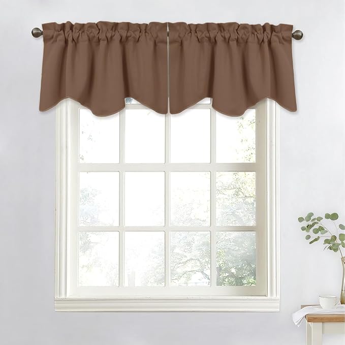 NICETOWN Room Darkening Cappuccino Curtain Valances - Image 2