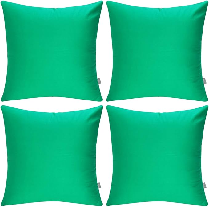 4-Pack 100% Cotton Comfortable Solid Decorative Throw Pillow Case, Thmyo Square by Thmyo