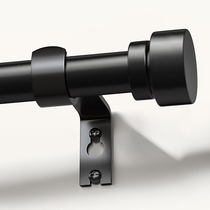 Lootkell Black Curtain Rods for Windows 48 to 84 Inches Adjustable Heavy Duty by Unknown