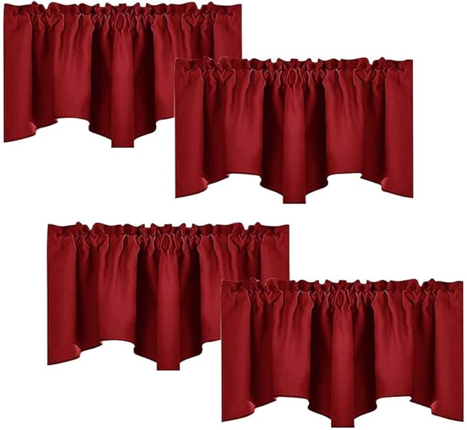 NICETOWN Burgundy Red Blackout Valances, Thermal Insulated Elegant W52 x L18 by NICETOWN