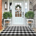 IOHOUZE Buffalo Plaid Checkered Rug 4x6 Ft Front Door Mats, Washable Area Rugs by iOhouze