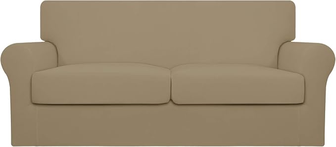 Easy-Going Oversized 3 Pieces Stretch Fleece Soft Loveseat Couch Cover by Easy-Going