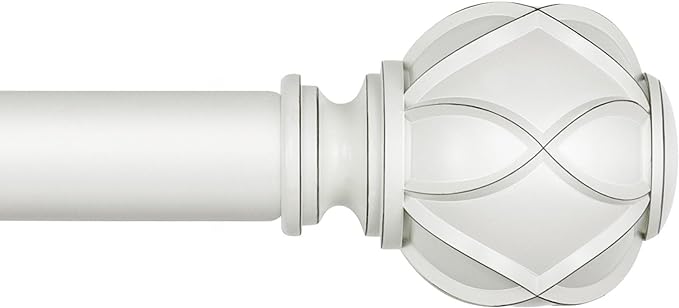 KAMANINA Curtain Rods for Windows 66 to 120 Inch, 7/8 Inch White Heavy Duty by KAMANINA