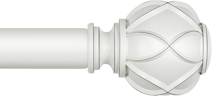 KAMANINA Curtain Rod 32 to 58 Inch, Heavy Duty White Curtain Rods by KAMANINA