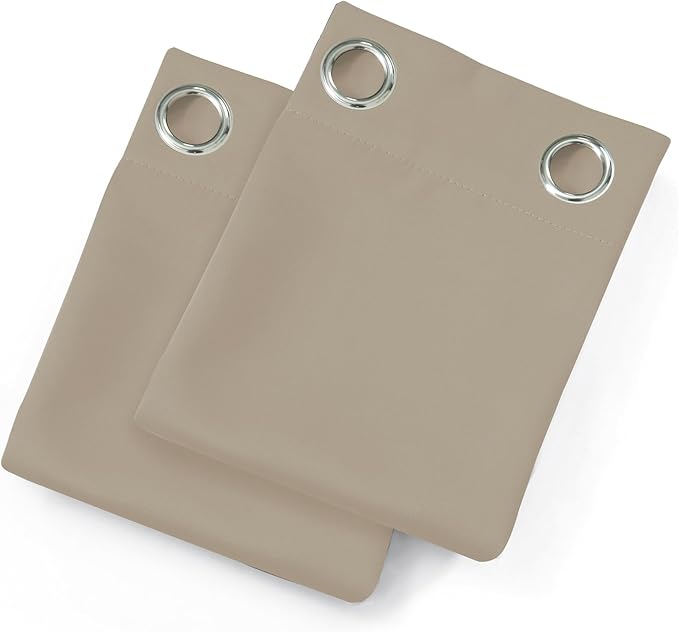 LEMOMO Khaki Thermal Blackout Curtains/52 x 45 Inch/Set of 2 Panels Room - Image 9